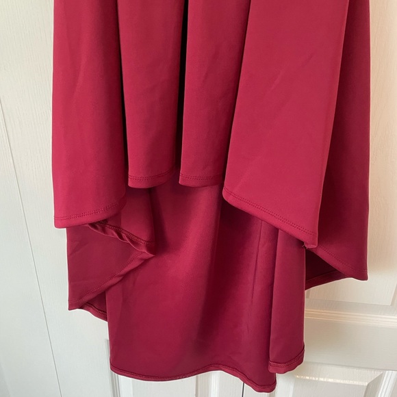 Burgundy / Maroon High Low Dress - Picture 4 of 4